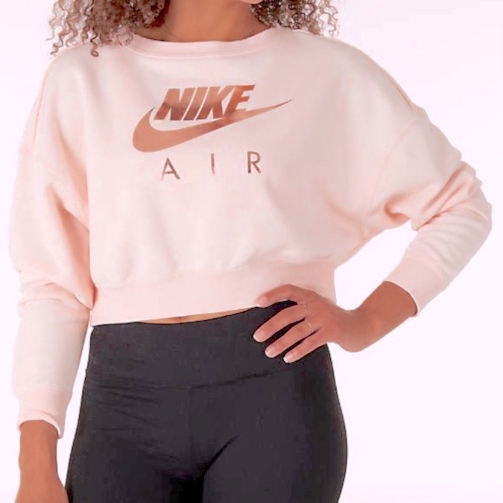 Rose Gold Nike Air Cropped Sweatshirt